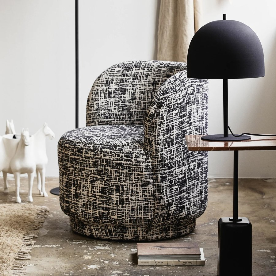 CHAO Sidebord med Marmorplade i Rustrød & Sort Metalstel fra Nordal | 40x40x57 cm hos uniquebeds, home & living - Billede 4