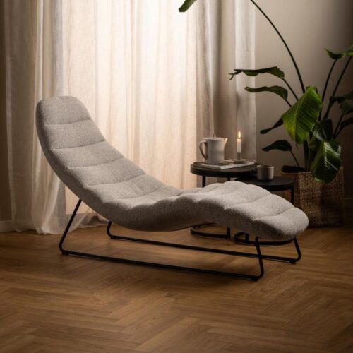 Chaplin Chaiselong Beige Stof Horisontal Syning