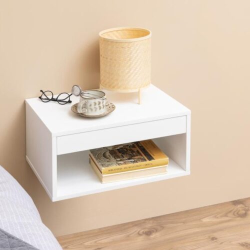 Cholet Natbord Hvid Mdf Skuffe Åbent