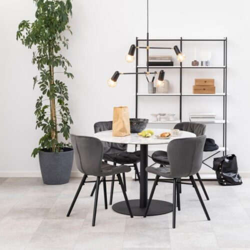 Corby Rund Spisebord Hvid Marmor Stel