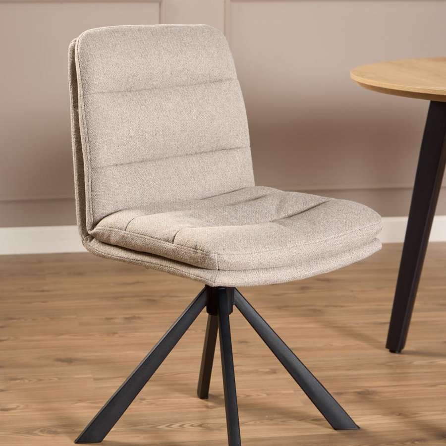 Dean Spisebordsstol Beige Stof Drejefunktion Stel