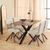 Dean Spisebordsstol Beige Stof Drejefunktion Stel