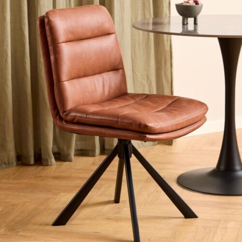 Dean Spisebordsstol Cognac Pu Retro Drejefunktion