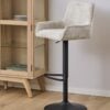 Eddie Barstol Beige Juto Stof Fodstøtte