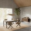 Eddie Spisebordsstol Beige Jute Drejefunktion Lynlås