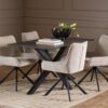 Eddie Spisebordsstol Beige Jute Drejefunktion Lynlås