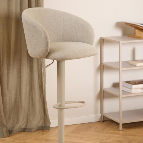 Eleanor Barstol Beige Stof Drejefunktion Fodstøtte