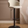 Ella Barstol Beige Stof Drejefunktion Fodstøtte