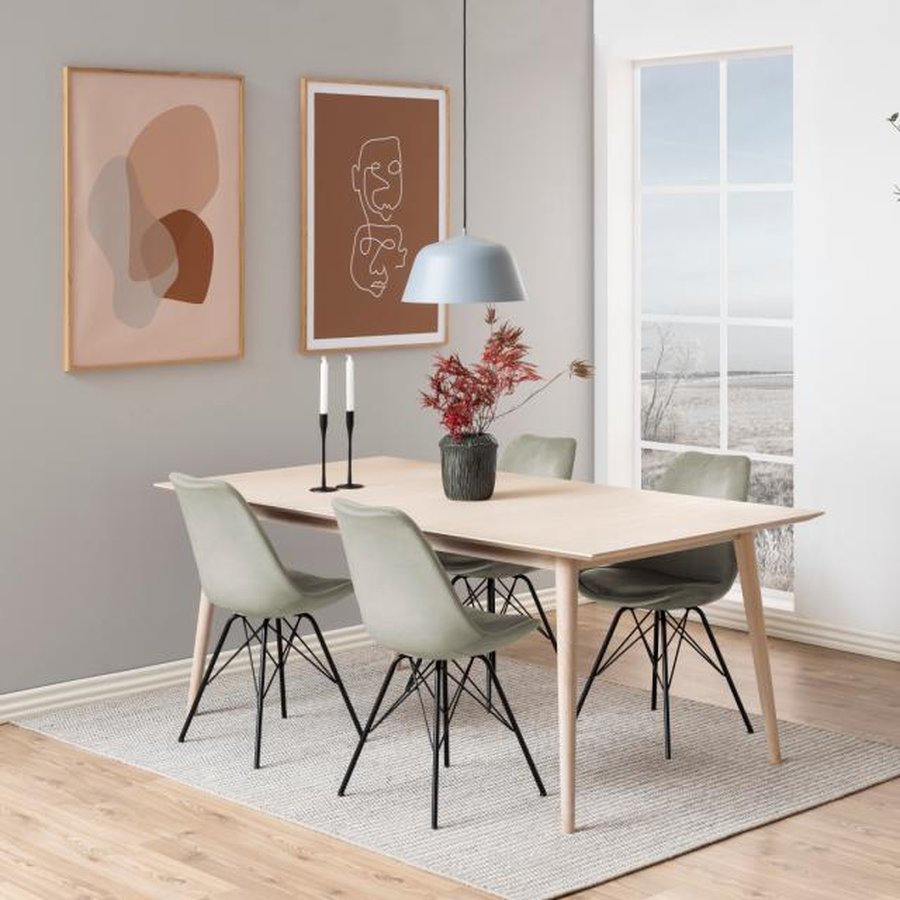 Eris Spisebordsstol Sand Stof Stel Sort