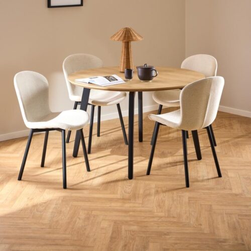 Esra Spisebordsstol Beige Stof Lynlås Stel