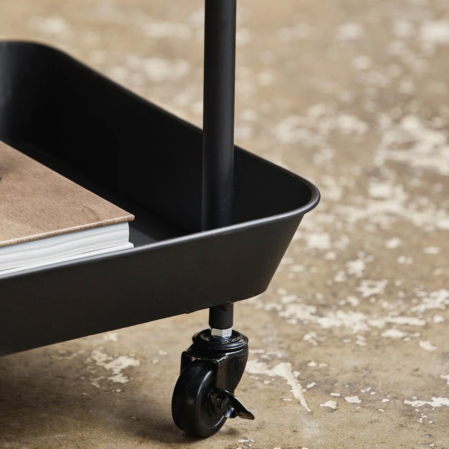 FULDA Rullebord i Sort Metal med 3 Hylder fra Nordal | 66x41x78 cm hos uniquebeds, home & living - Billede 5