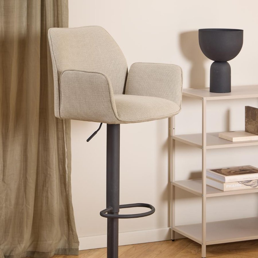 miljoe-glenda-barstol-i-beige-stof-med-drejefunktion-fodsttte-gaspatron-og-hn-0000108502-1 Glenda Barstol Beige Stof Drejefunktion Fodstøtte