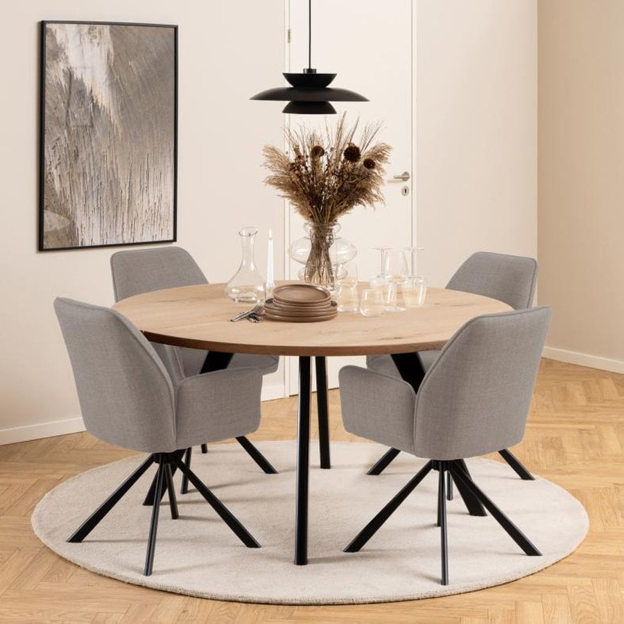 miljoe-glenda-spisebordsstol-med-armln-i-grbrun-stof-og-stel-i-sort-stl-fra-a-0000107482-1 Glenda Spisebordsstol Armlæn Gråbrun Stof Stel