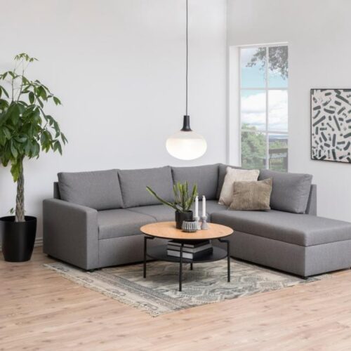 Goldington Sofabord Natur Egetræ Stel Sort