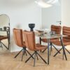 Grafton Spisebordsstol Cognac Stof Drejefunktion Horisontal