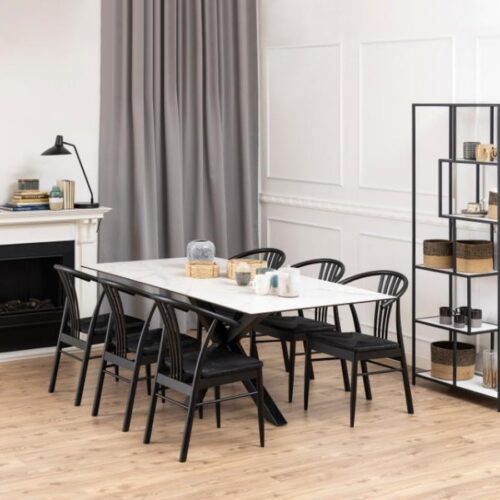 Heaven Rektangulær Spisebord Hvid Keramik Stel