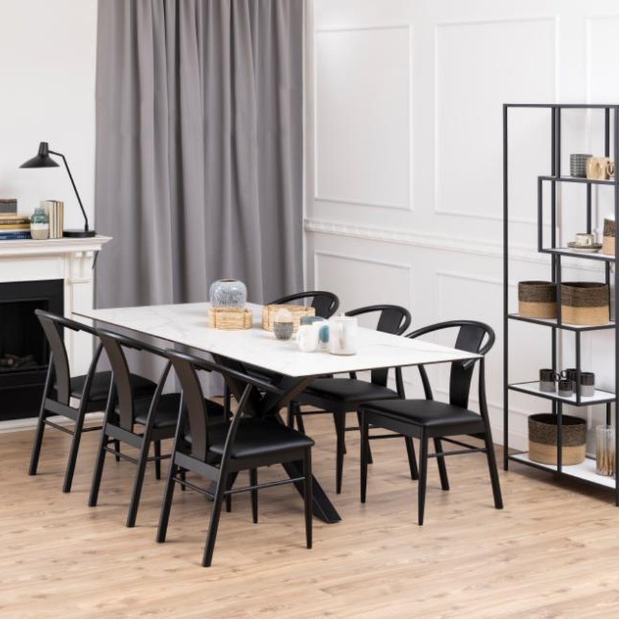 Heaven Rektangulær Spisebord Hvid Keramik Stel