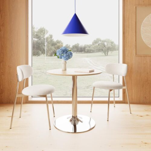 Ibiza Cafébord Eg Egetræ Stel Krom