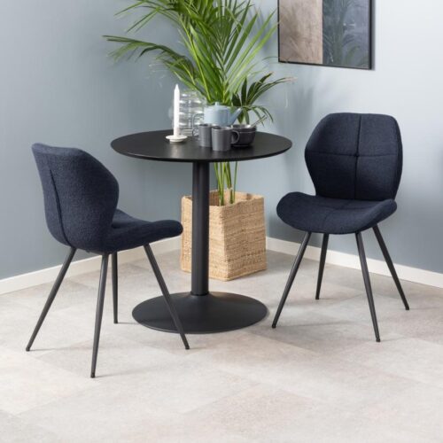 Ibiza Cafébord Sort Egetræ Stel Sort