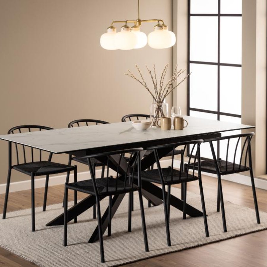 miljoe-irwine-spisebord-i-hvid-keramik-med-synkron-udtrk-stel-i-sort-stl-fra-H000023565-5 Irwine Spisebord Hvid Keramik Synkron Udtræk