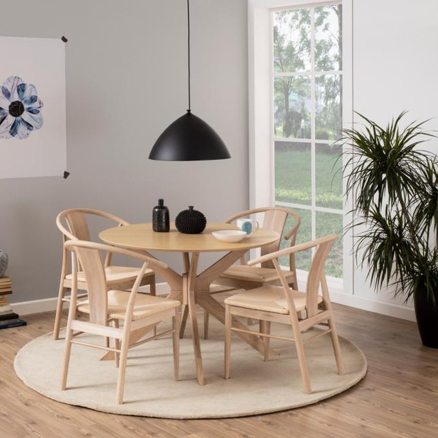 Janik Spisebordsstol Off White Papirflet Armlæn