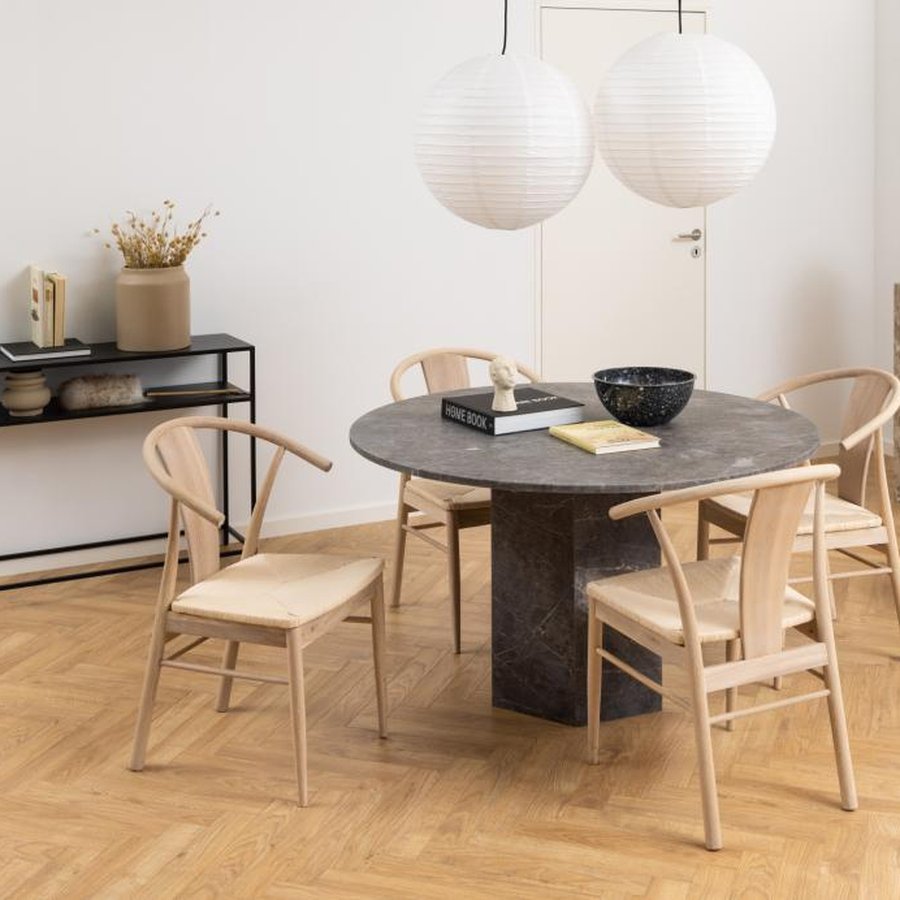Janik Spisebordsstol Off White Papirflet Armlæn