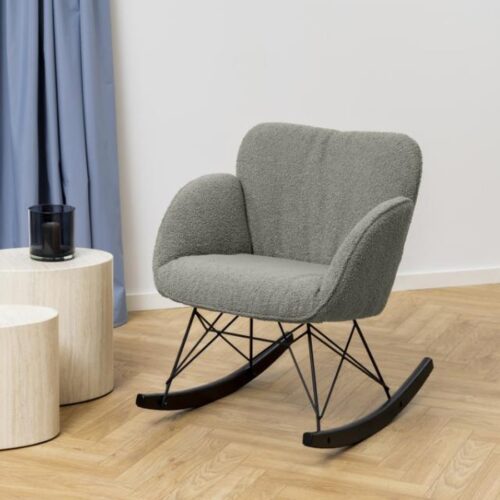 Kelsey Gyngestol Gråbrun Stof Stel Sort