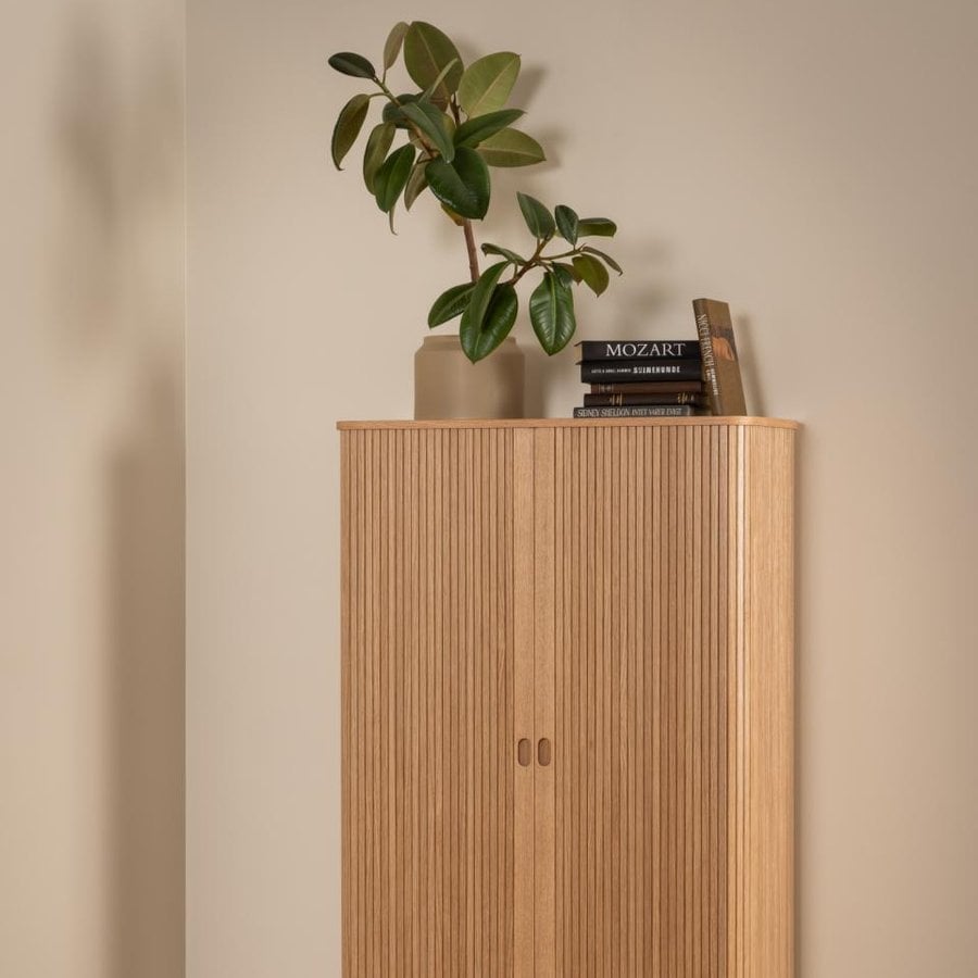 Langley Skab Egetræ Jalousilåge Lamel Front