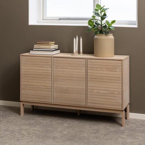 Linley Skænk Hvidpigmenteret Egetræ Lamel Front