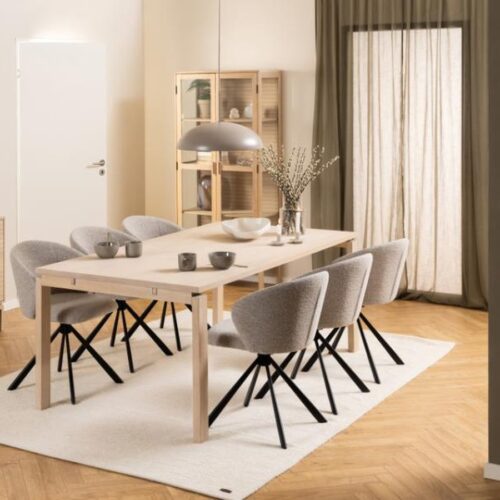 Linley Vitrine Hvidpigmenteret Egetræ Lamelbagside Stel