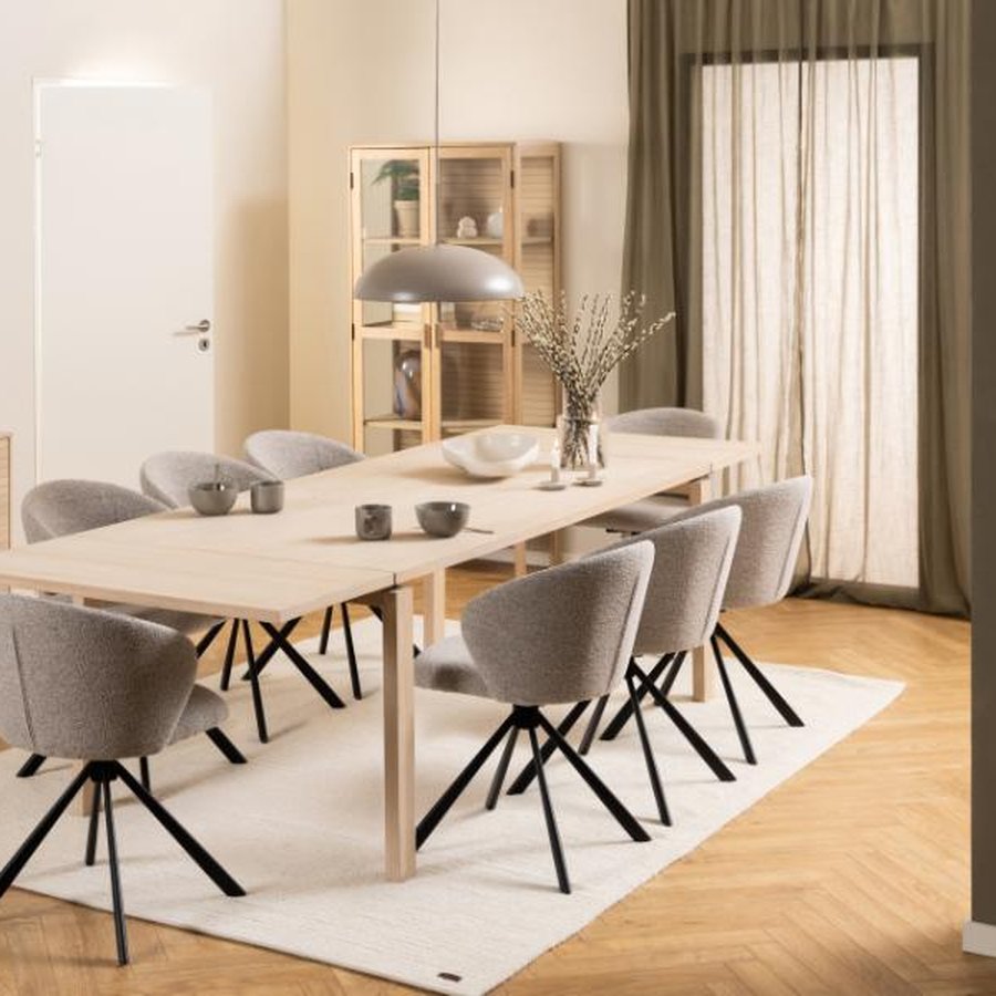 Linley Vitrine Hvidpigmenteret Egetræ Lamelbagside Stel