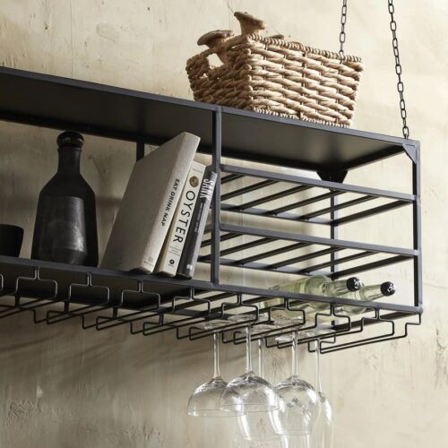 LOFT Køkkenhylde i Sort Metal til Ophæng fra Nordal | 120x30x43 cm hos uniquebeds, home & living - Billede 2