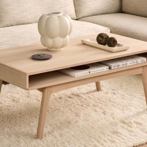 Marte Sofabord Hvidpigmenteret Egetræ Stel Hvidpigmenteret