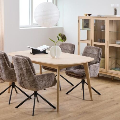 Marte Spisebord Hvidpigmenteret Egetræ Forberedelse Til