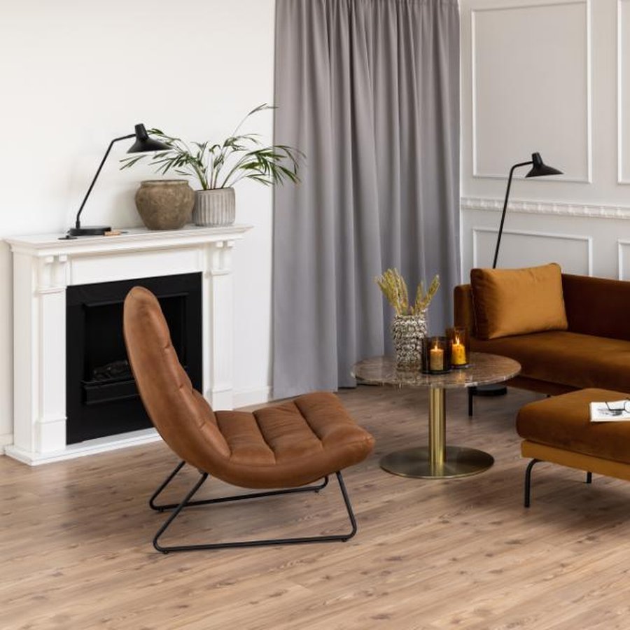 Milford Lounge Stol Cognac Stof Horisontal