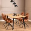 Milford Spisebordsstol Cognac Stof Drejefunktion Stel
