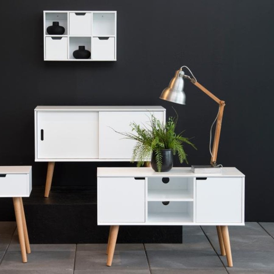 Mitra Natbord Hvid Mdf Stel Eg