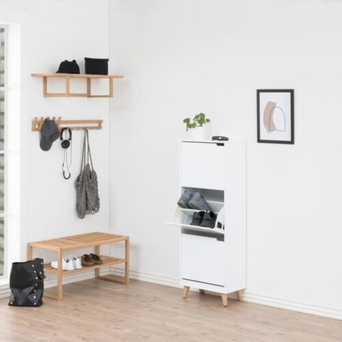 Mitra Skoskab Hvid Mdf Stel Eg