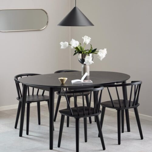 Montreux Spisebord Sort Egetræ Butterfly Udtræk