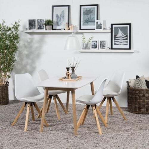 Nagano Rektangulært Spisebord Hvid Mdf Stel