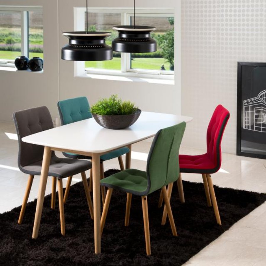 Nagano Rektangulært Spisebord Hvid Mdf Stel