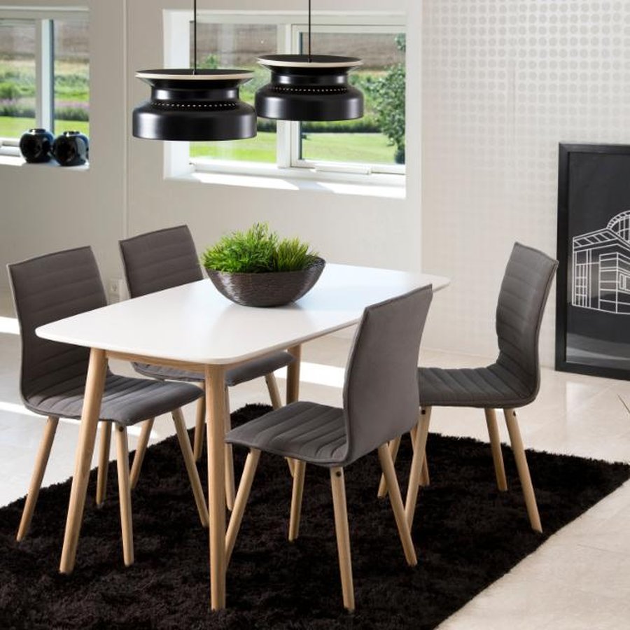 Nagano Rektangulært Spisebord Hvid Mdf Stel