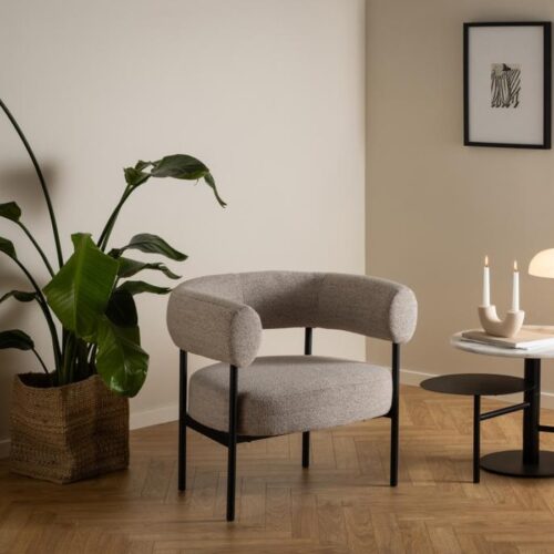 Oakfield Lounge Stol Beige Stof Armlæn