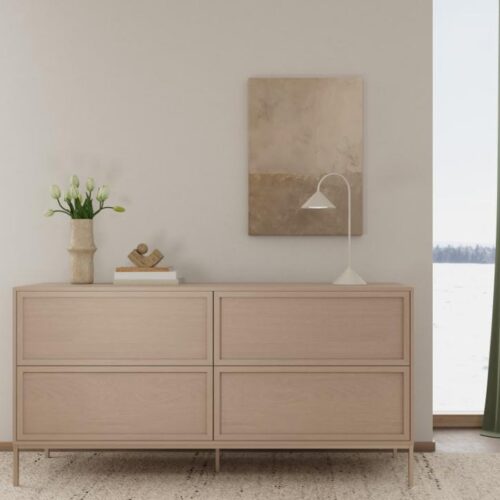 Palmdale Kommode Grå Melamin Skub For