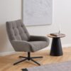 Paris Hvilestol Taupe Stof Drejefunktion Stel