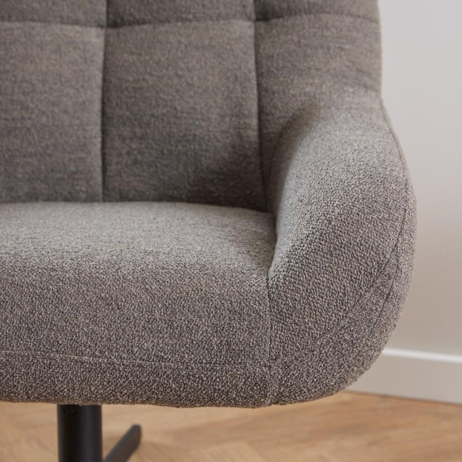 Paris Hvilestol Taupe Stof Drejefunktion Stel