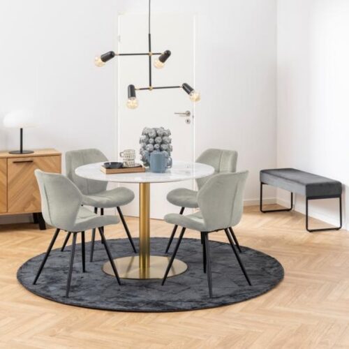 Petri Spisebordsstol Sand Stof Firkantet Syning