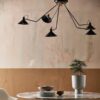 miljoe-prime-brimo-pendel-i-sortlakeret-mteal-med-messing-detaljer-5-arme-fra-norda-2 BRIMO Pendel i Sortlakeret Mteal med Messing Detaljer & 5 Arme fra Nordal | Sort, Guld hos uniquebeds, home & living - Billede 2