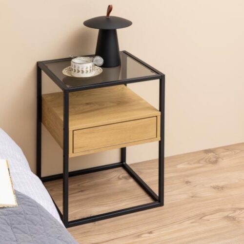 Randolf Natbord Vild Egetræ Røg Glasplade