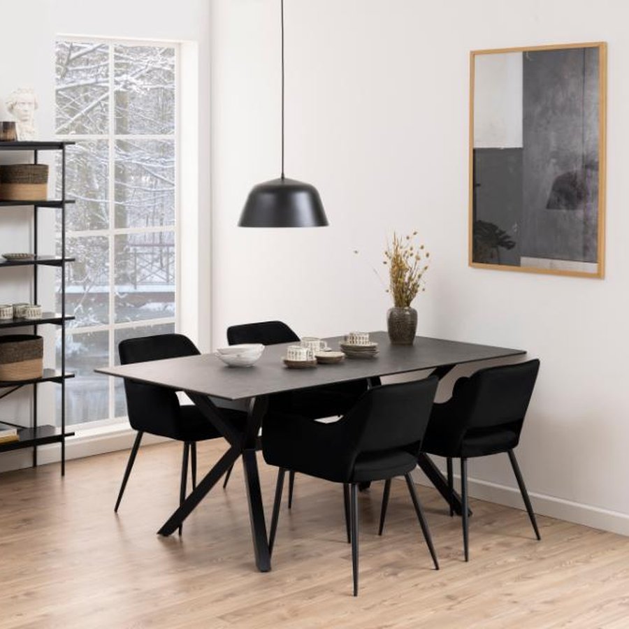 miljoe-ranja-spisebordsstol-i-sort-stof-med-armln-og-stel-i-sort-stl-fra-acto-0000104977-1 Ranja Spisebordsstol Sort Stof Armlæn Stel